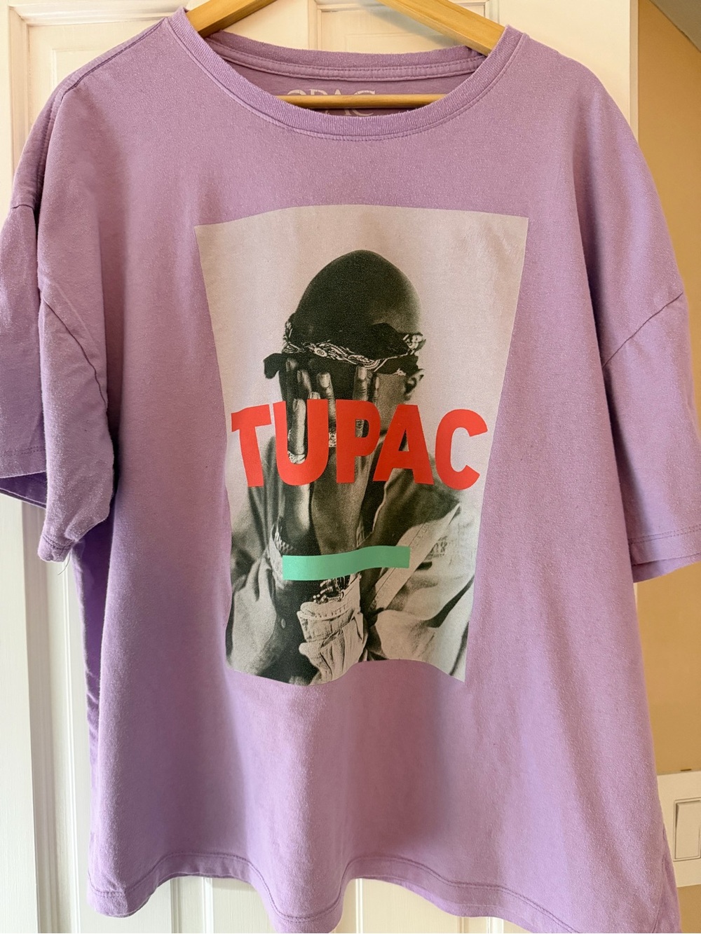 Tupac Graphic Crewneck Tee in Lavender